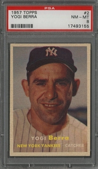 1957 Topps #2 Yogi Berra - PSA NM-MT 8